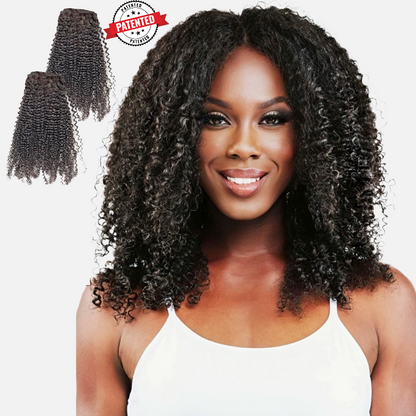 2 Clip-in Bundle: Nicole Burmese 4A Kinky Curly - InVisiRoot® Clip-in