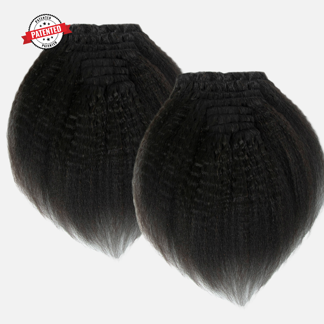 2 Clip-in Bundle: Jada Cambodian Kinky Straight InVisiRoot® Clip-in