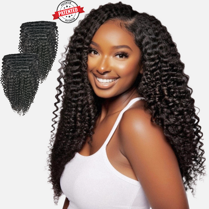 2 Clip-in Bundle: Kayla 3C Burmese Loose Kinky Curly - InVisiRoot® Clip-in