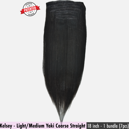 Kelsey Cambodian Light/Medium Yaki Coarse -  InVisiRoot® Clip-ins (AKA TrueRoot™ Clip-ins)