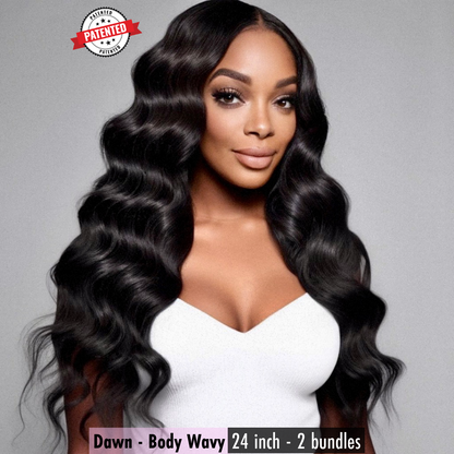 2 Clip-in Bundle: Dawn - Cambodian Body Wavy - InVisiRoot® Clip-in