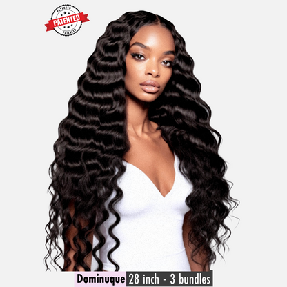 2 Clip-in Bundle: Dominique - Cambodian Deep Body Wavy - InVisiRoot® Clip-in