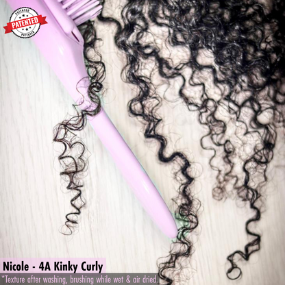 Nicole - 4a - Virgin Burmese  Hair - Kinky Curly - InVisiRoot® Thin-Part Wig™️