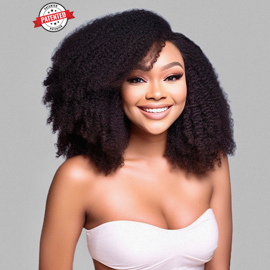 Jennifer - 4c - Virgin Burmese Hair - Kinky Coily - InVisiRoot® Thin-Part Wig™️